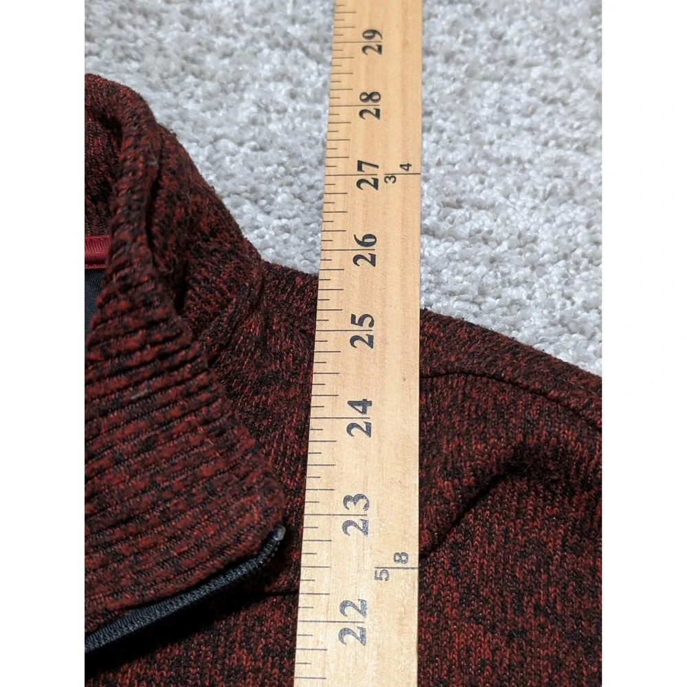 Van Heusen Men's Red Black Speckled Quarter Zip Sweater Classic Fit‎ Flex L